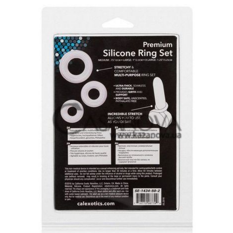 Основное фото Набор эрекционных колец Premium Silicone Ring Set прозрачный