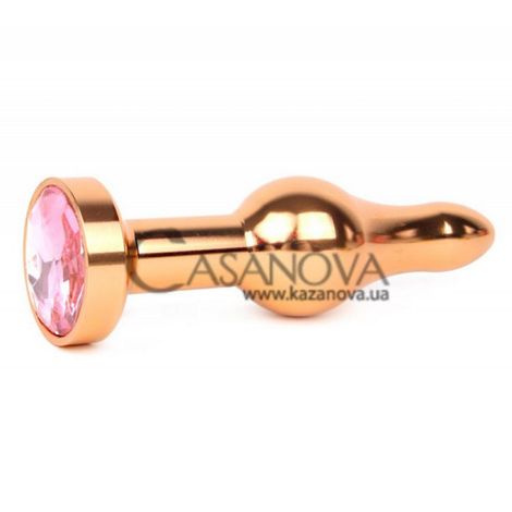 Основное фото Анальная пробка Anal Jewelry Plugs золотистая с розовым кристаллом 10,3 см