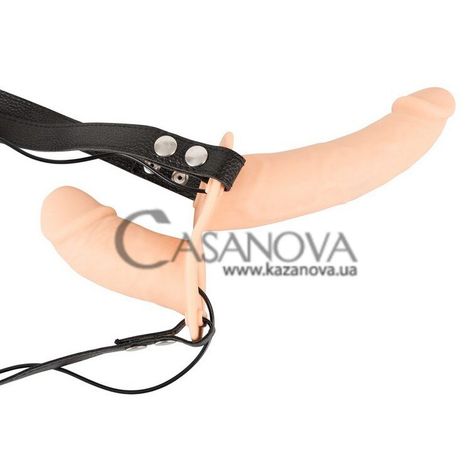 Основне фото Жіночий страпон з вібрацією Vibration Strap-On Duo тілесний 14,5 см