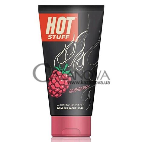 Основне фото Зігрівальна масажна олія Hot Stuff Warming+Kissable Massage Oil Raspberry малина 177 мл