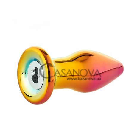 Основное фото Анальная пробка с вибрацией Deam Toys Glamour Glass Remote Vibe Plug разноцветная 10,5 см