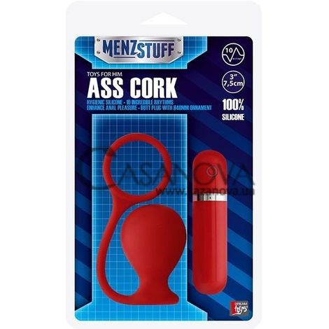 Основное фото Анальная вибропробка Menz Stuff Ass Cork красная 7,5 см