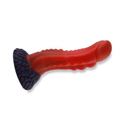Основное фото Фаллоимитатор-насадка Hismith 8.35" Curved Silicone Dildo Red Monster Series красный 21 см