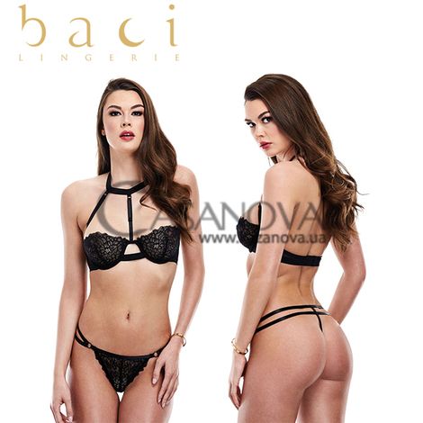 Основное фото Комплект белья Baci Bra & Strappy G-String Set чёрный