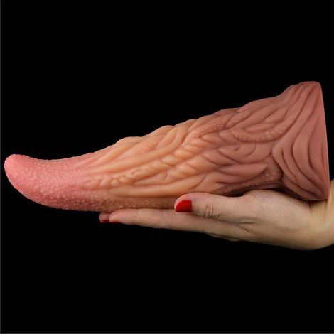 Основное фото Нереалистичный фаллоимитатор на присоске для фистинга Lovetoy 10'' Dual layered Platinum Silicone Tongue телесный 25 см