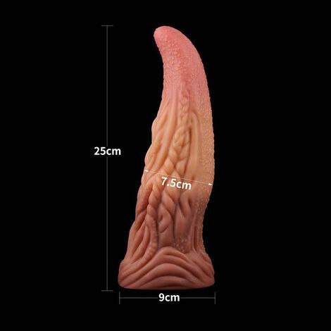 Основное фото Нереалистичный фаллоимитатор на присоске для фистинга Lovetoy 10'' Dual layered Platinum Silicone Tongue телесный 25 см