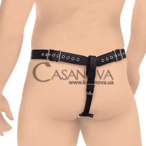 Основне фото Пояс вірності з анальною пробкою Xr Brands Strict Male Chastity Harness With Silicone Anal Plug чорний