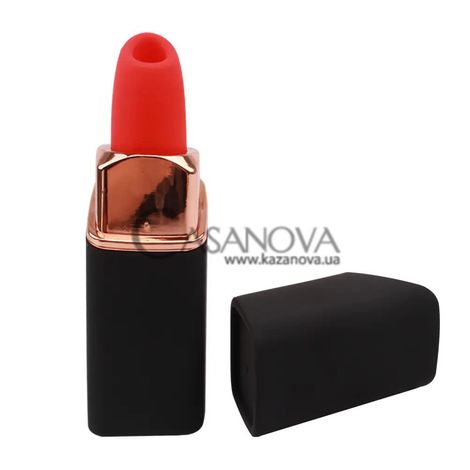Основное фото Вакуумный стимулятор в виде помады Fierce Euphoria Erotism Suction Lipstick чёрно-красный 13 см