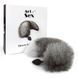 Додаткове фото Анальна пробка з хвостом Art Of Sex Silicone Butt Plug Tail M чорна з сірим 6,8 см