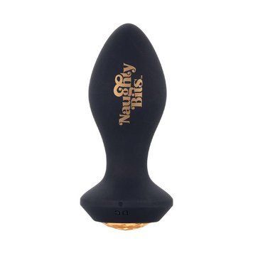Основное фото Анальная вибропробка California Exotics Novelties Naughty Shake Your Ass чёрная с оранжевым камнем 10,7 см