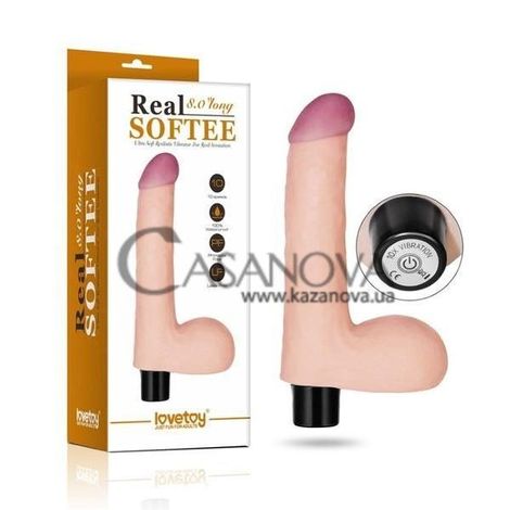 Основное фото Реалистичный вибратор Real Softee Vibrating Dildo телесный 20,5 см