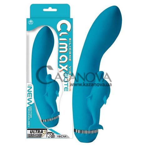 Основне фото Rabbit-вібратор Climax Elite Dolphin блакитний 22,3 см