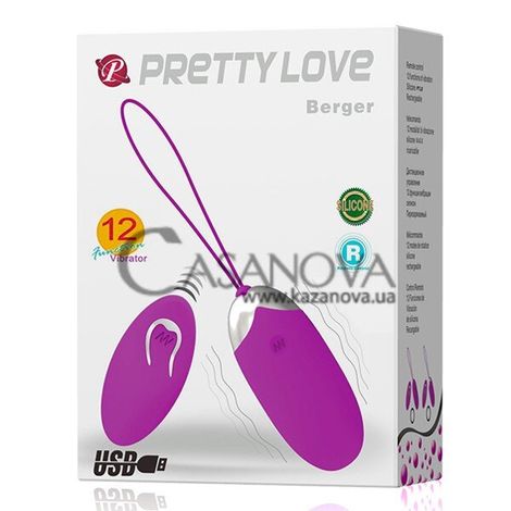 Основное фото Виброяйцо Pretty Love Berger фиолетовое 7,5 см