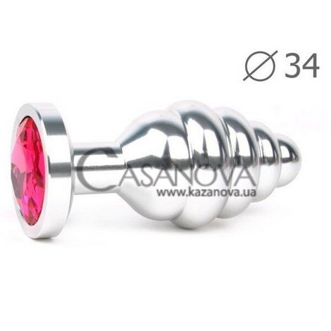 Основное фото Анальная пробка Anal Jewelry Plugs Medium серебристая с рубиновым 8 см