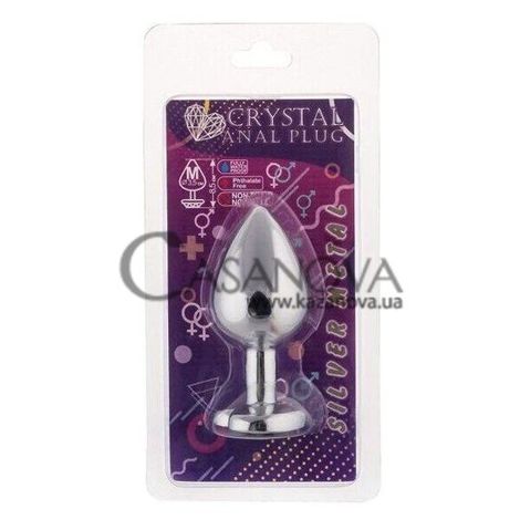 Основное фото Анальная пробка Crystal Anal Plug Silver Metal M серебристая с розовым 8,5 см