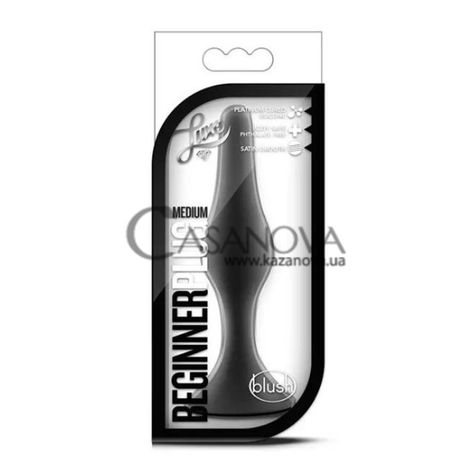 Основное фото Анальная пробка на присоске Luxe Beginner Plug Medium чёрная 10,8 см