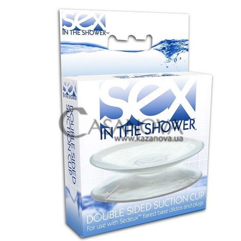 Основное фото Двухсторонняя присоска для фаллосов Sex in the Shower прозрачная 8,5 см