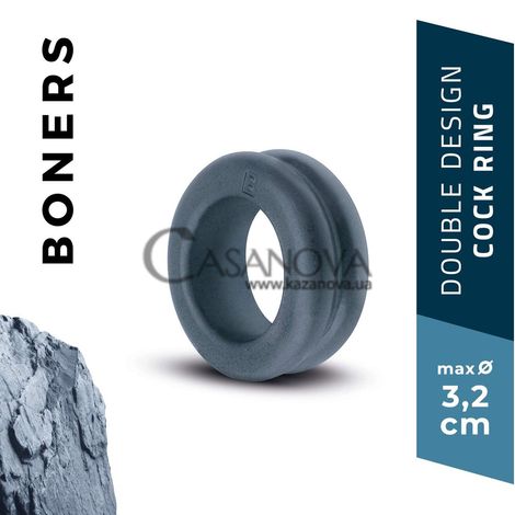 Основне фото Ерекційне кільце Boners Double Design Cock Ring сіре