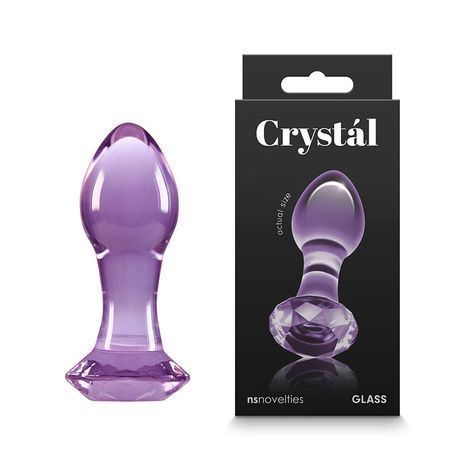 Основное фото Стеклянная анальная пробка NS Novelties Crystal фиолетовая 9 см