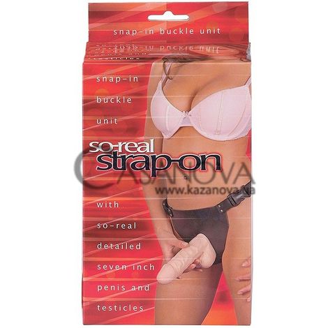 Основне фото Страпон So-Real Strap-On тілесний 17,8 см