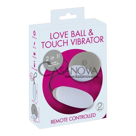 Основное фото Виброяйцо с пультом управления You2Toys Love Ball & Touch Vibrator белое с серым