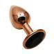 Додаткове фото Анальна пробка EGZO Dark Gold Round Plug S золотиста з чорним кристалом 7 см