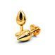 Дополнительное фото Анальная пробка EGZO Gold Heart Plug S золотистая с бирюзовым кристаллом 7 см
