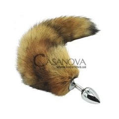 Основное фото Анальная пробка S Natural Fox Tail с натуральным хвостом лисы 7 см