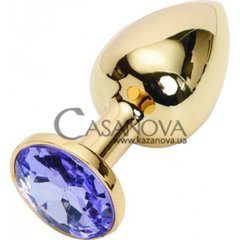 Основне фото Анальна пробка Jewelery Butt Plug Small золотиста з фіолетовим 7 см