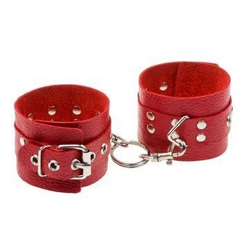 Основне фото Наручники Leather Rastraints Hand Cuffs червоні