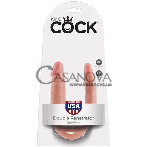 Основное фото Двойной фаллоимитатор King Cock Double Penetrator телесный