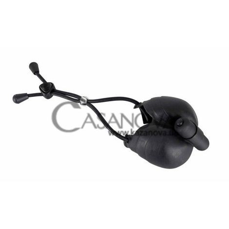 Основное фото Эрекционное кольцо с мешочком для мошонки Bad Kitty Ball Bag чёрное
