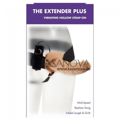 Основное фото Полый страпон с вибрацией The Extender Plus Vibrating Hollow телесный 20,5 см