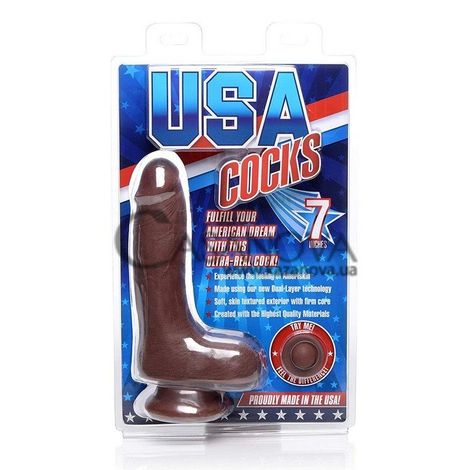 Основне фото Фалоімітатор USA Cocks 7 Inch коричневий 20 см