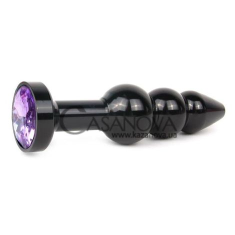 Основное фото Анальная пробка Anal Jewelry Plug QBCK-15 чёрная с сиреневым кристаллом 11,3 см