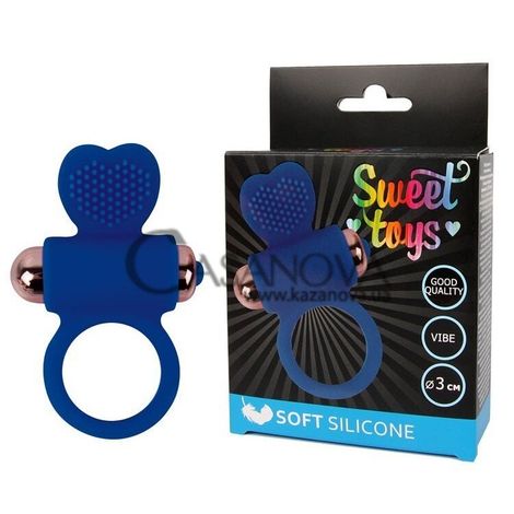 Основное фото Эрекционное виброкольцо Sweet Toys Soft Silicone ST-40133-2 синее