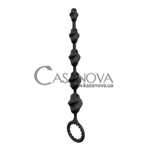 Основное фото Анальная цепочка Twisted Beads чёрная 23 см