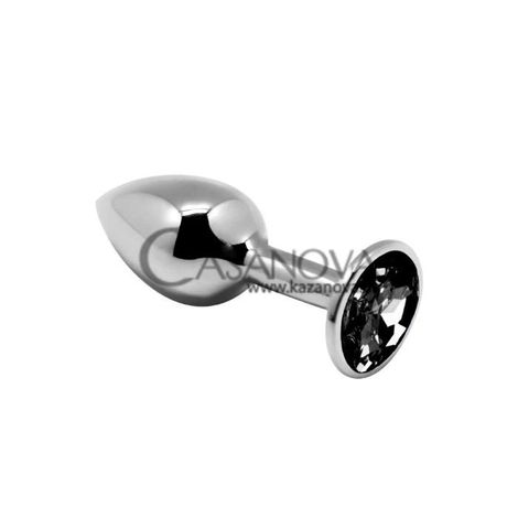 Основне фото Анальна пробка Alive Mini Metal Butt Plug M срібляста з чорним 8 см