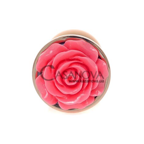 Основне фото Анальна пробка Boss of Toys Plug Jewellery Exclusivity Rose золотиста з червоною трояндою 7 см