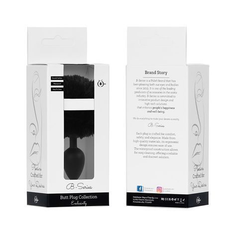 Основное фото Анальная пробка с хвостом Boss Series Jewellery BS64100 чёрная 6,5 см