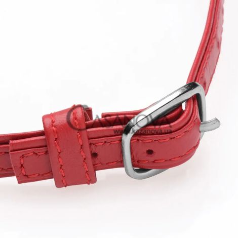 Основное фото Ошейник с замком Master Series Leather Choker With Lock And Key красный