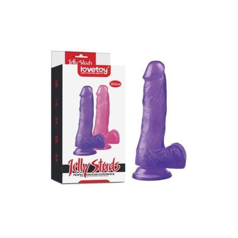 Основное фото Реалистичный фаллос на присоске Lovetoy Jelly Studs Crystal Dildo Medium розовый 17,5 см