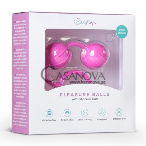 Основне фото Вагінальні кульки EasyToys Pleasure Balls Ribbed рожеві