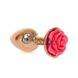 Дополнительное фото Анальная пробка Boss of Toys Plug Jewellery Exclusivity Rose золотистая с красной розой 7 см