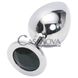 Додаткове фото Анальна пробка Anal Jewelry Silver Plug Large срібляста із чорним 9,5 см