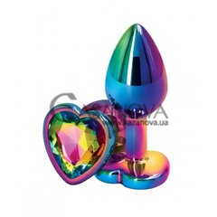Основное фото Анальная пробка Colorful Metal Heart Loveshop разноцветная 7,5 см