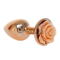 Основне фото Анальна пробка Plug Jewellery Boss Series BS6400128 золотистий з помаранчевою трояндою 7 см