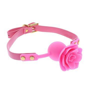 Основное фото Кляп с розой и отверстием Taboom Rose Ball Gag Malibu розовый