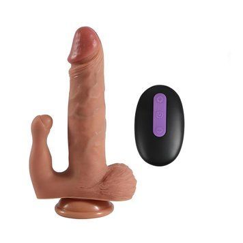 Основное фото Реалистичный rabbit-вибратор на присоске XISE Brody Vibrating телесный 21,5 см