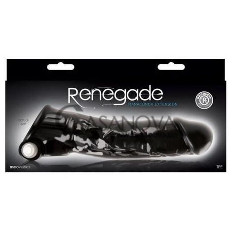 Основне фото Подовжувальна вібронасадка на пеніс Renegade Manaconda Extension чорна 19,5 см